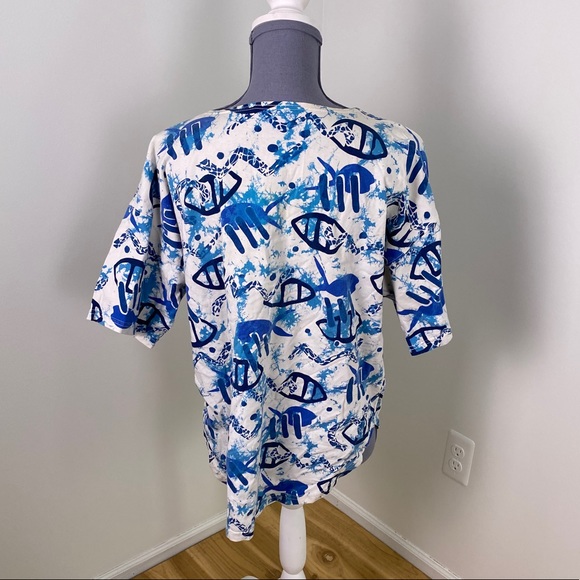 l'eau vive blue vintage shirt with button detail - Picture 2 of 5